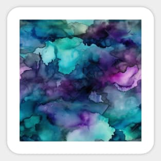 Ombre Watercolor Teal and Purple Sticker